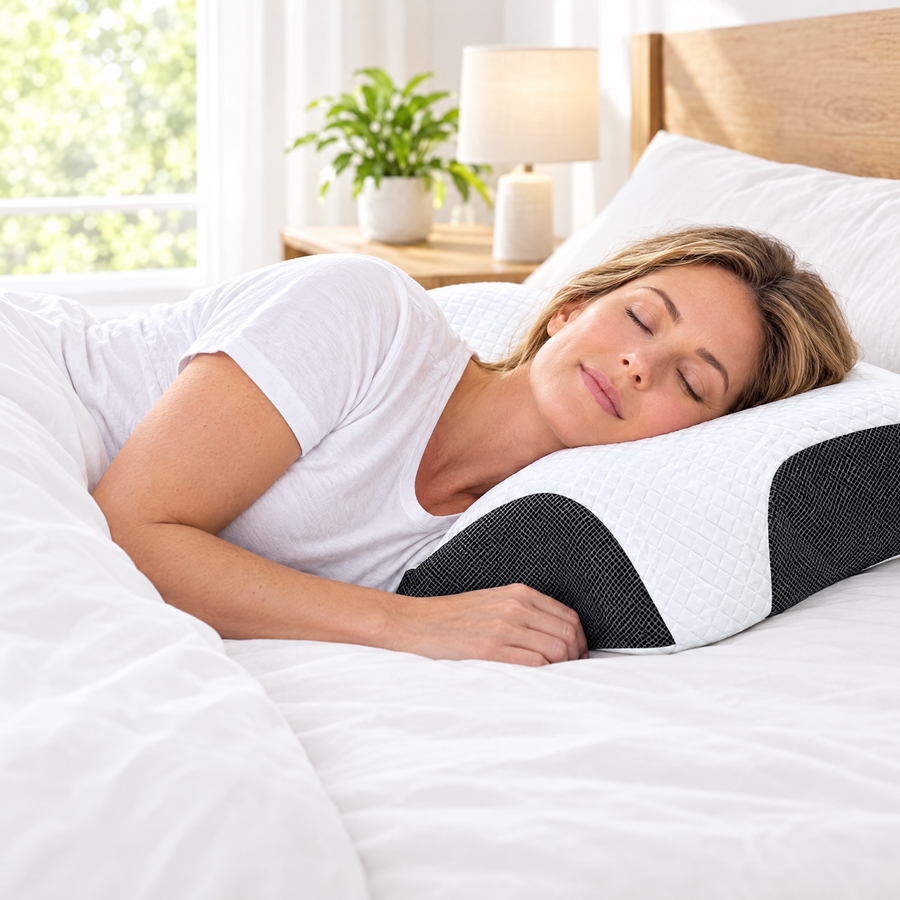 Woman sleeping on her side on HushAlign
