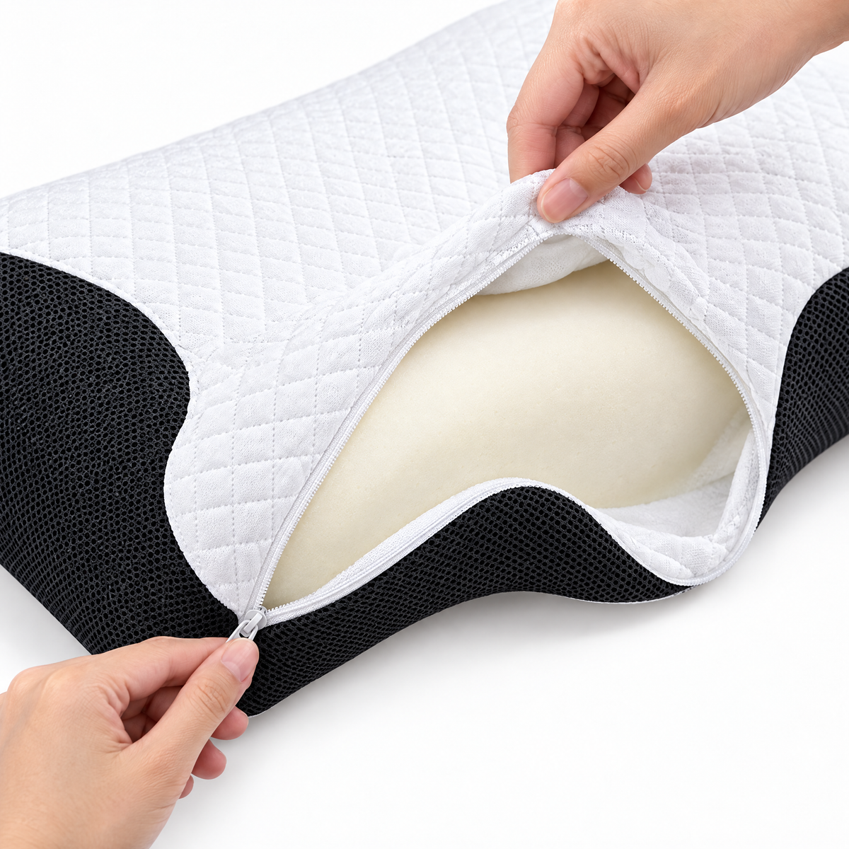Removable washable cover with zip and memory foam core