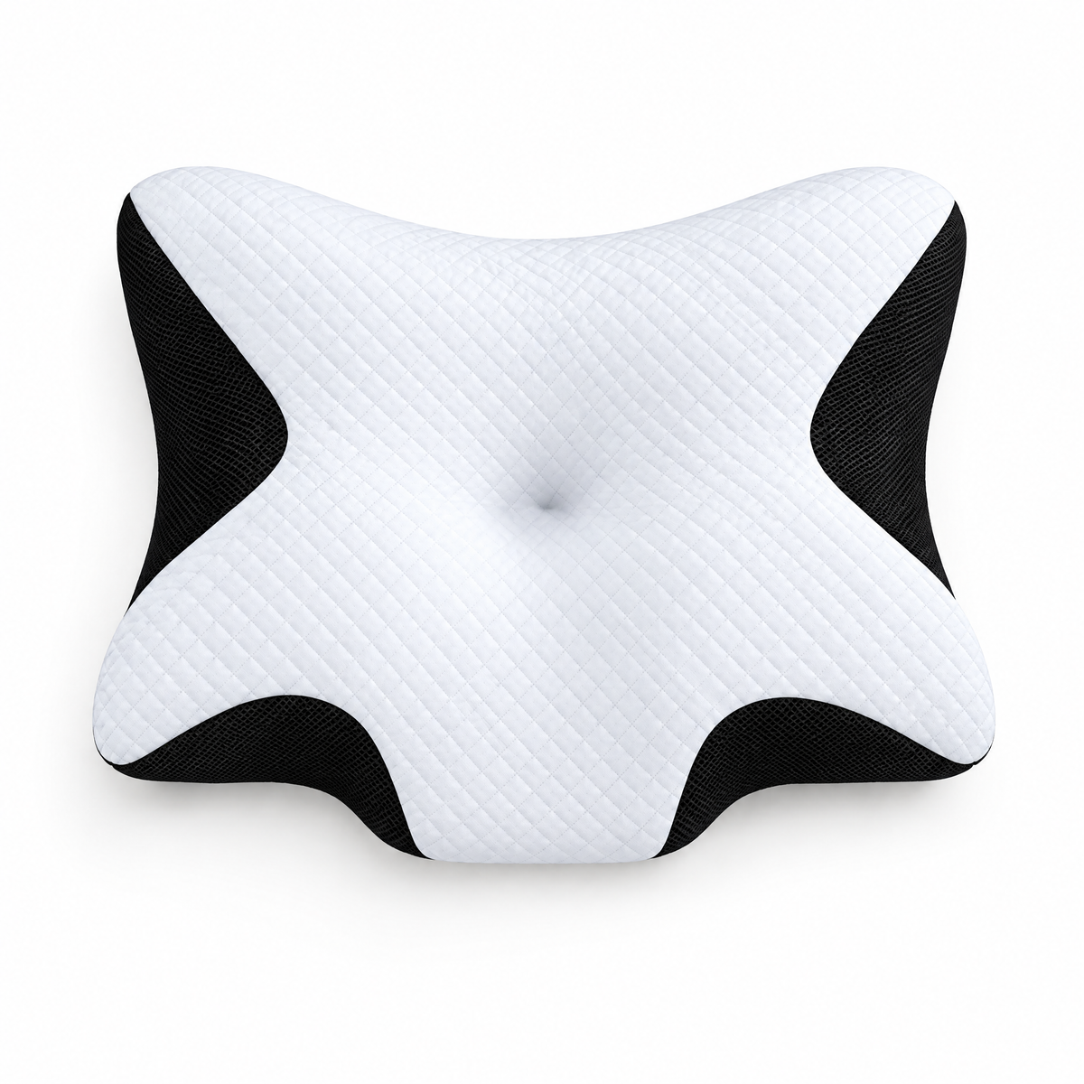 HushAlign pillow seen from above: centre head hollow and side cutouts