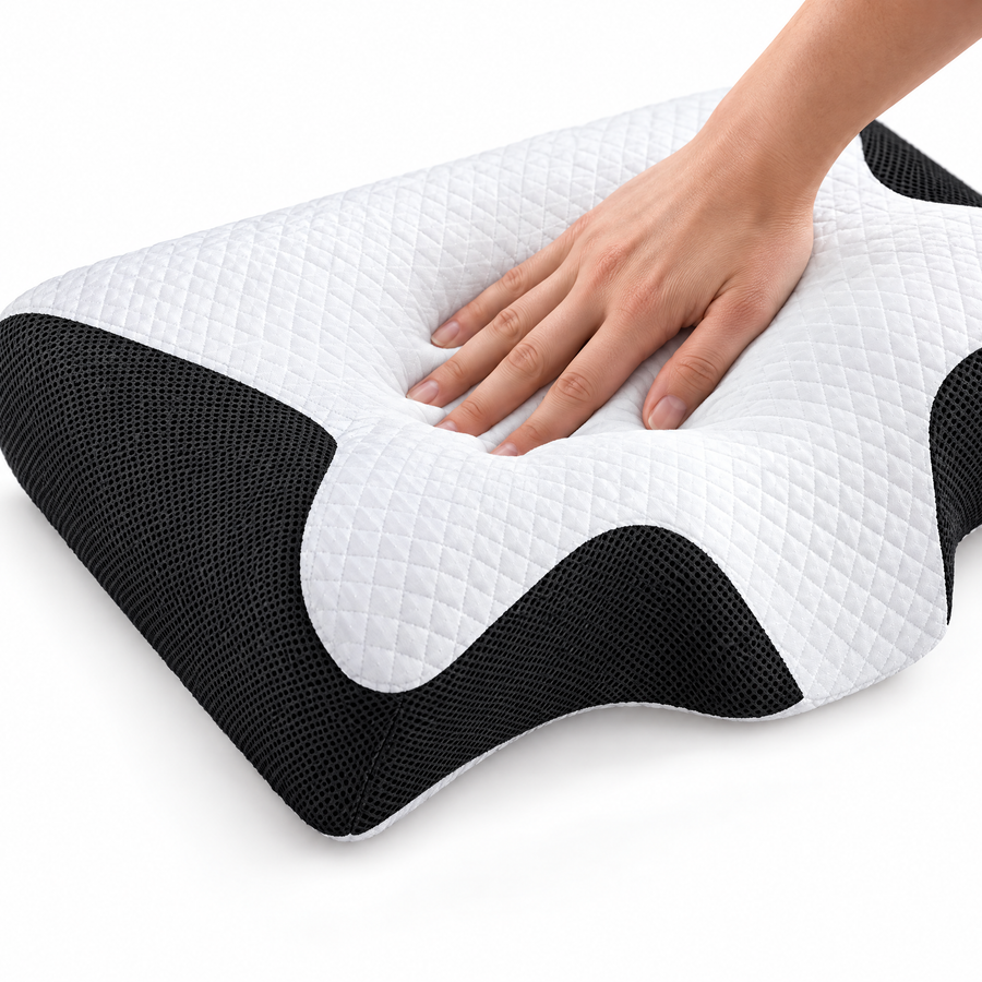 Hand pressing slow-rebound memory foam